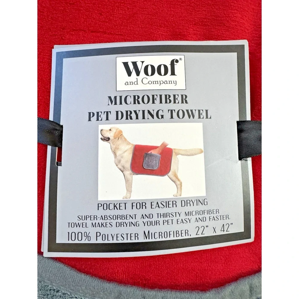 WOOF Pet Drying Towel (2) Quick Dry Microfiber Grooming Towel 22
